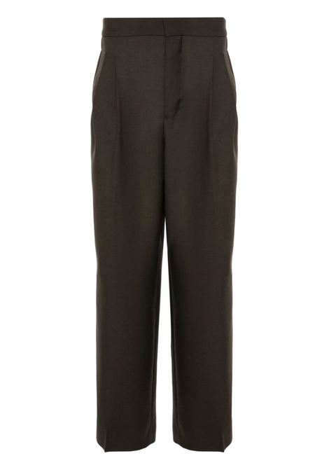 Brown pleat-detailing trousers AMI Paris - men AMI PARIS | HTR429WV0026221