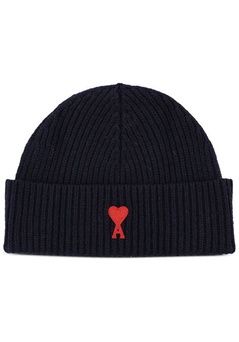 Navy blue Ami de Coeur beanie Ami Paris - unisex