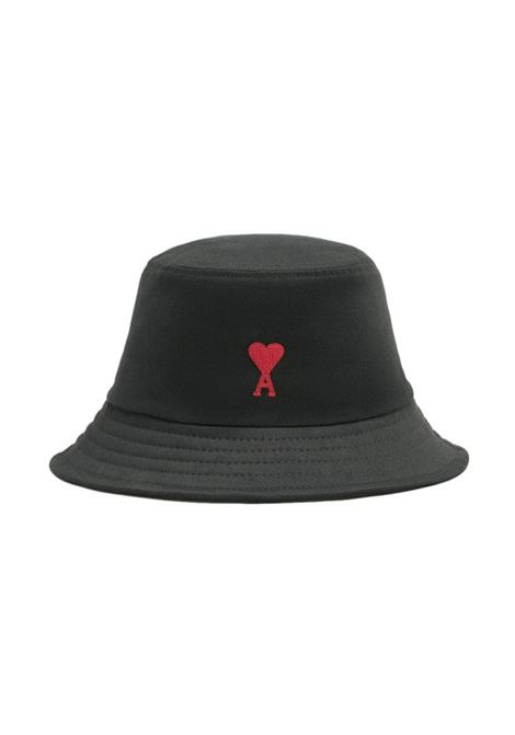Black embroidered logo bucket hat AMI Paris - men AMI PARIS | UHA246AW0041001