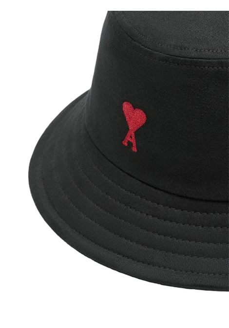 Black embroidered logo bucket hat AMI Paris - men AMI PARIS | UHA246AW0041001