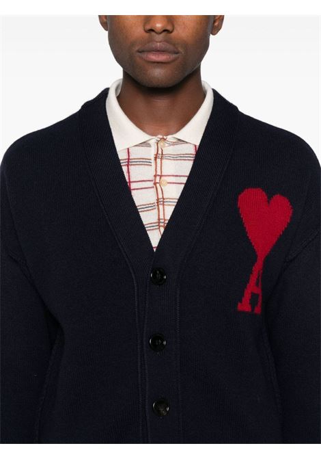 Navy blue Ami de Coeur cardigan Ami Paris - unisex AMI PARIS | UKC006018414