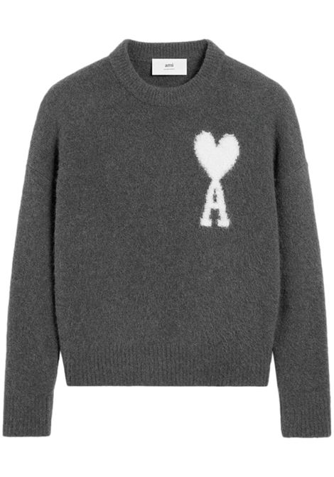 Maglione girocollo Ami de Cur in grigio Ami Paris - unisex