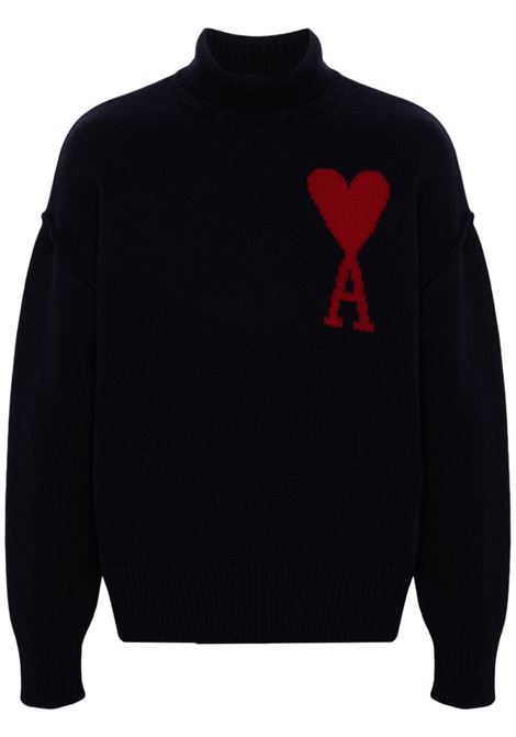 Blue ami de coeur roll-neck jumper Ami Paris - unisex AMI PARIS | Sweaters | UKS406018414