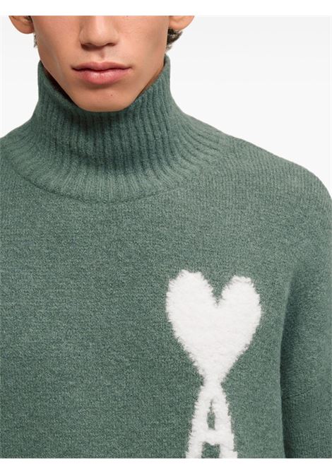 Maglione Ami de Coeur in verde Ami Paris - unisex AMI PARIS | UKS425KN00324013