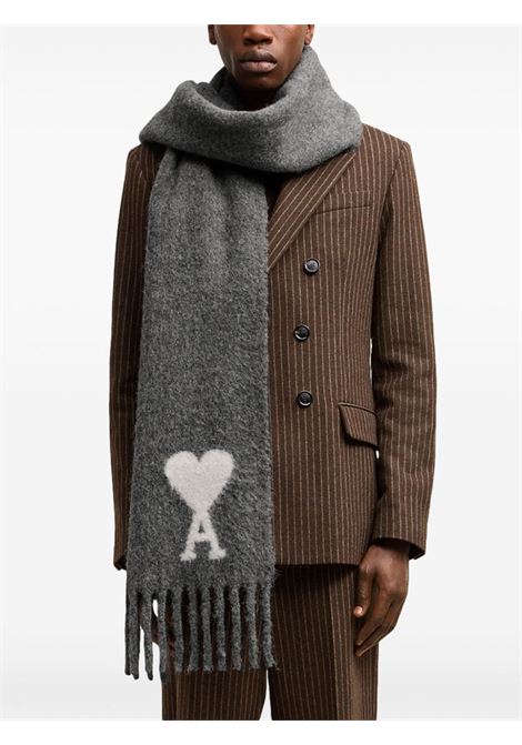 Grey Ami de Coeur scarf Ami Paris - unisex AMI PARIS | USF422AW0054061