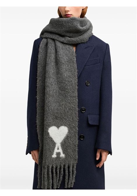 Grey Ami de Coeur scarf Ami Paris - unisex AMI PARIS | USF422AW0054061