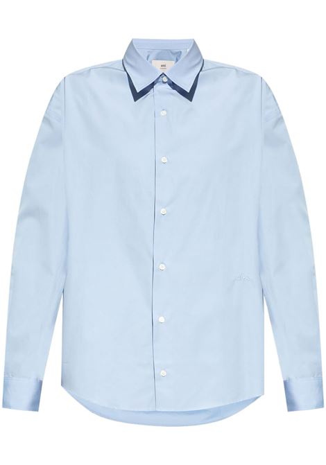 Light blue logo embroidered shirt Ami Paris - unisex AMI PARIS | Shirts | USH176CO0063484