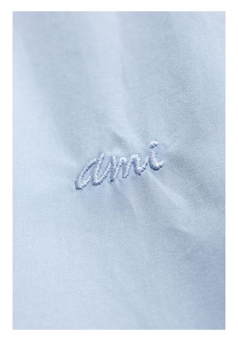 Camicia a maniche lunghe con logo in celeste Ami Paris - unisex AMI PARIS | USH176CO0063484