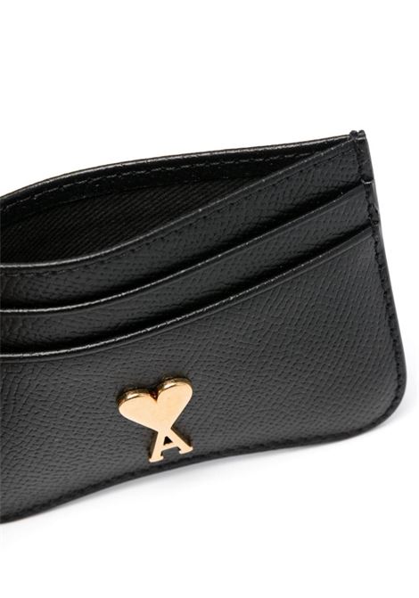 Black logo-plaque card holder - unisex AMI PARIS | USL104AL00360015