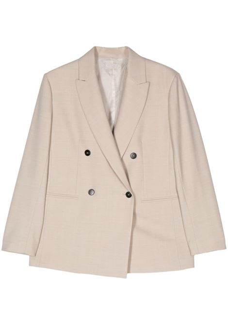 Light beige twill weave double-breasted blazer Antonelli - women ANTONELLI | Blazers | M3128870C124