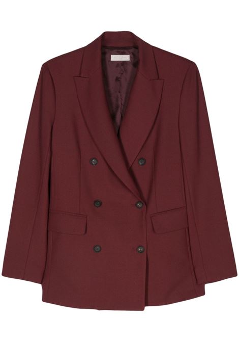 Burgundy twill weave double-breasted blazer Antonelli - women