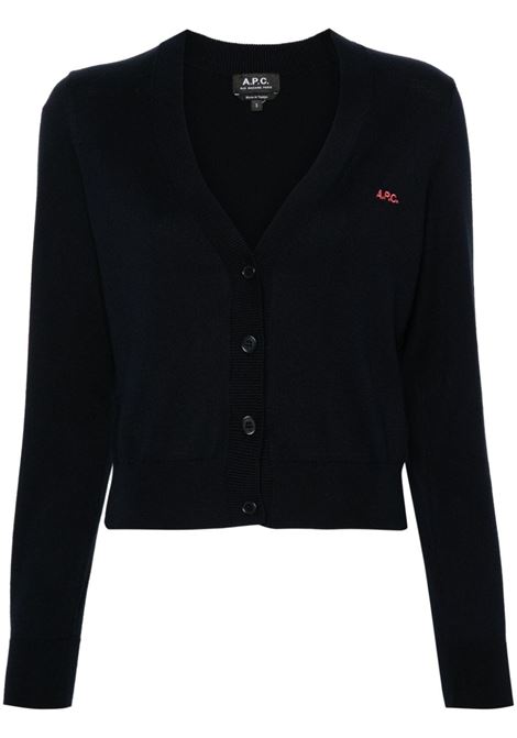 Navy blue Berenice logo-embroidered cardigan  A.P.C. - women A.P.C. | COGDKF22266TII