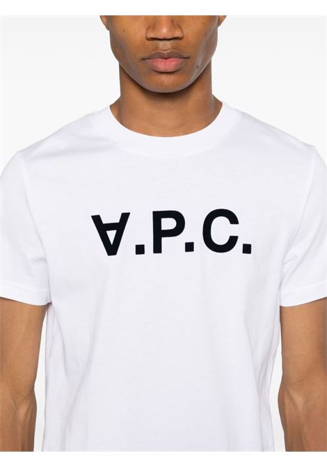 White flocked-logo T-shirt A.P.C. - unisex A.P.C. | COHBMM26384TAE
