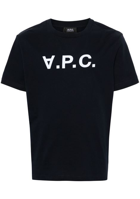 T-shirt con logo in blu di A.P.C. - unisex A.P.C. | COHBMM26384TIQ