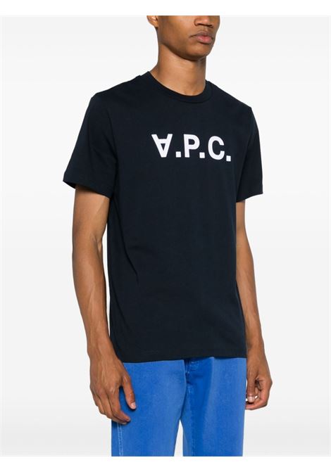 T-shirt con logo in blu di A.P.C. - unisex A.P.C. | COHBMM26384TIQ