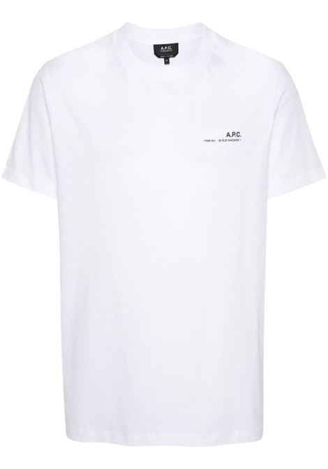 White logo-print T-shirt A.P.C. - unisex A.P.C. | COHBOM26404TAG