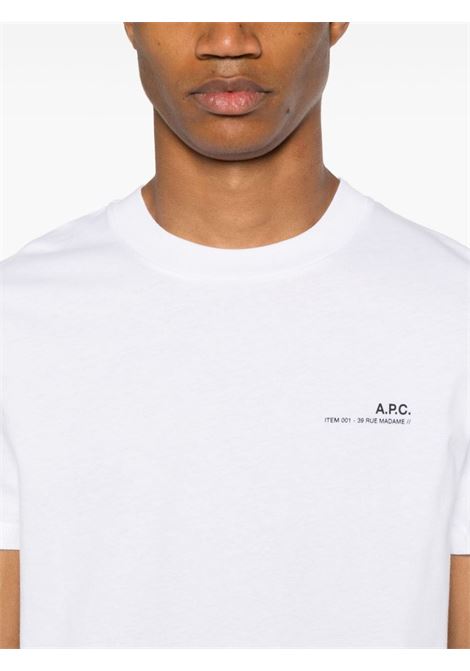 White logo-print T-shirt A.P.C. - unisex A.P.C. | COHBOM26404TAG