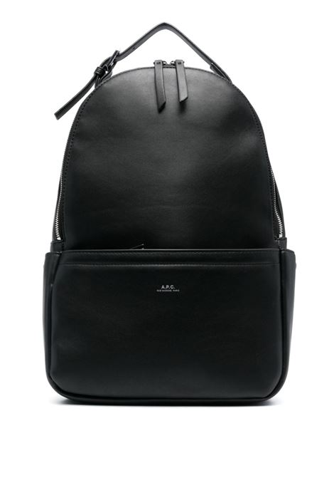 Black logo-stamp backpack - A.P.C -  men A.P.C. | PUAATH62224LZZ