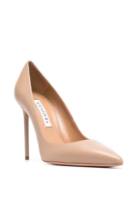 Beige Purist 105mm pointed-toe pumps - women AQUAZZURA | PURHIGP1NAPNND