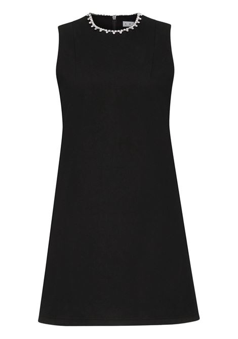 Black crystal-embellished cut-out minidress - women