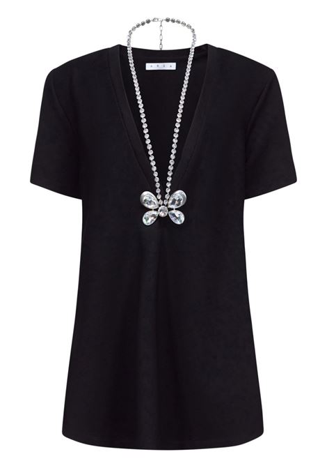 Black butterfly-charm shirt dress Area - women 