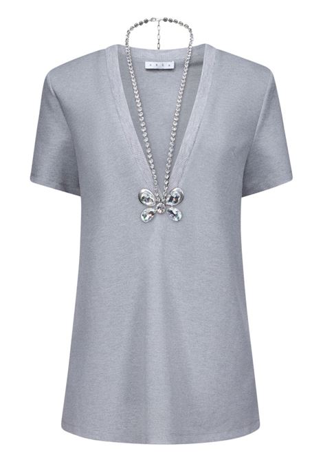 Grey butterfly-charm shirt dress Area - women  AREA | Dresses | PF24AWDR0067FA01GRY