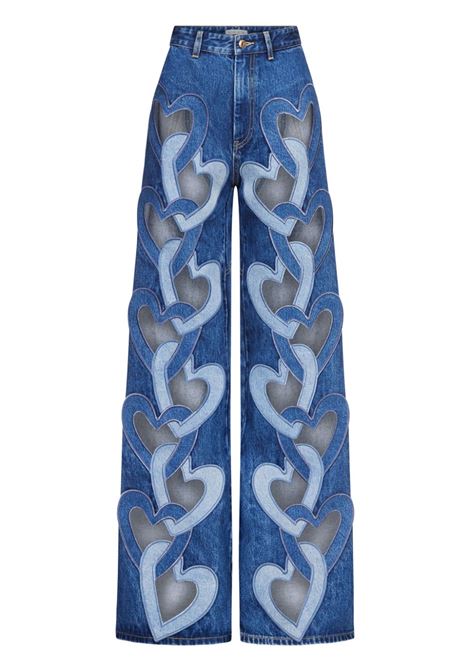 Blue Heart cut-out wide-leg jeans Area - women