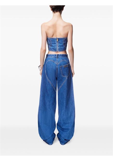 Jeans Heart a gamba ampia con cut-out in blu Area - donna AREA | PF24AWPA0023DE01BL