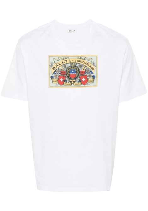 T-shirt con stampa in bianco Bally - uomo