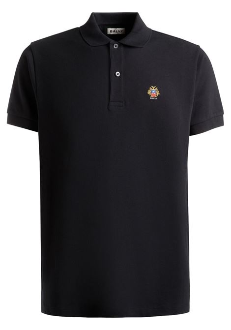 Black logo-patch polo shirt Bally - men