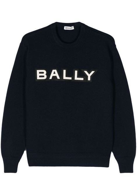 Felpa con logo in blu Bally - uomo BALLY | Felpe | MKN058WO039U591