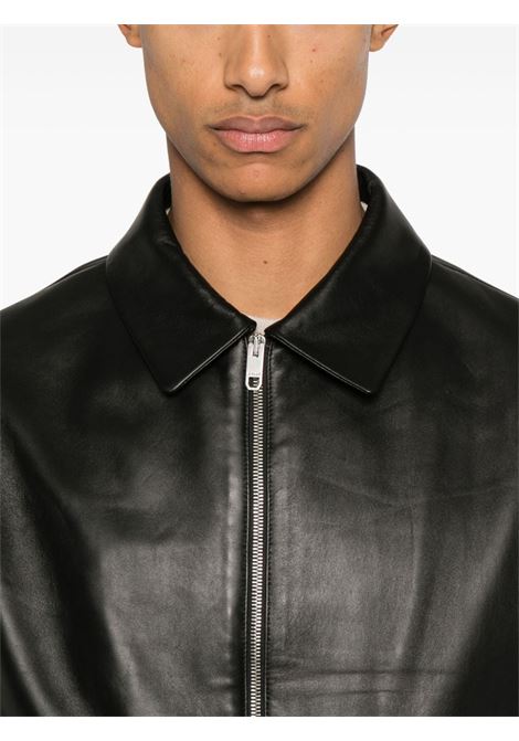 Black zip-up leather jacket Bally - men  BALLY | MLE055PE001U901