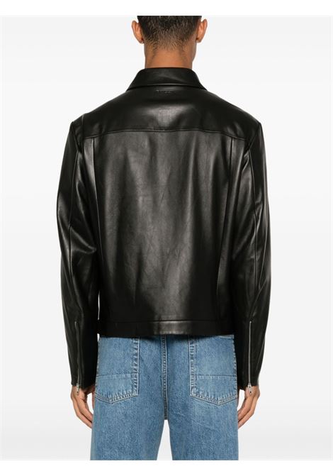 Black zip-up leather jacket Bally - men  BALLY | MLE055PE001U901