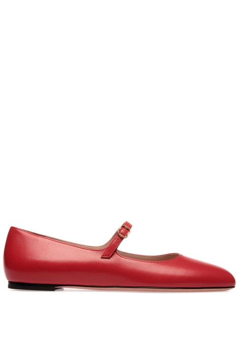 Red strap-detail ballerina shoes Bally - women BALLY | WA050TVT737U3A6