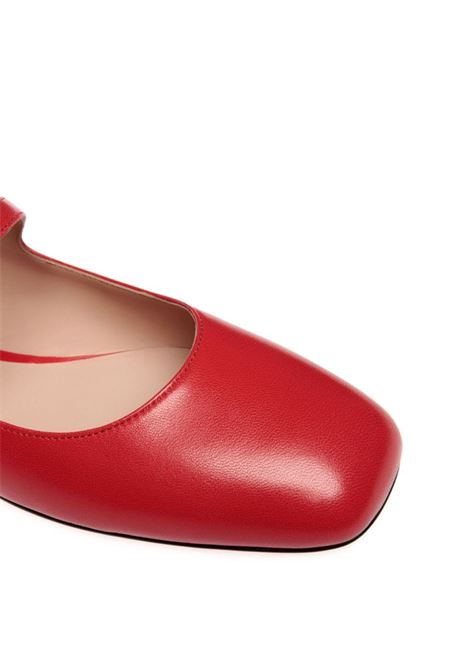 Red strap-detail ballerina shoes Bally - women BALLY | WA050TVT737U3A6
