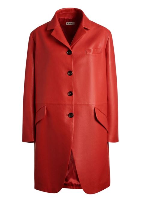 Candy red single-breasted coat Bally - women 