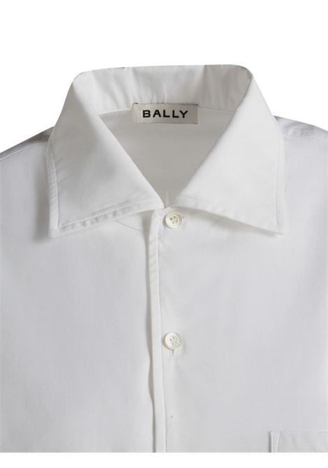 Camicia a maniche lunghe con logo in bianco - uomo BALLY | WSH010CO327U001