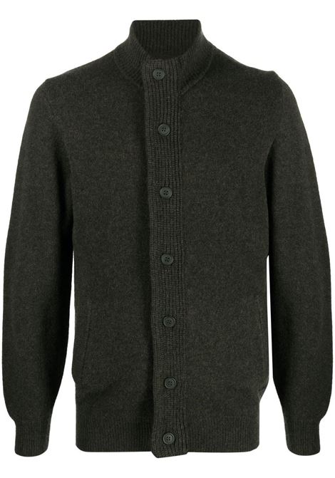 Green button-front knitted cardigan - men  BARBOUR | MKN0731GN73