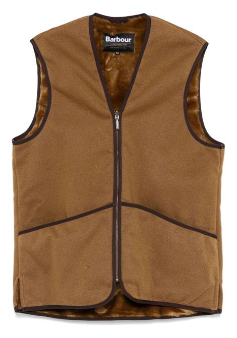 Brown bicolour zipped gilet - BARBOUR men BARBOUR | Outerwear | MLI0004BR31