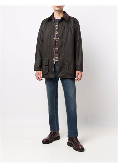 Green Beaufort snap-fastening coat - men BARBOUR | MWX0002OL71