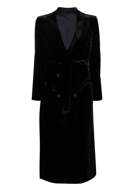 Black double-breasted velvet midi dress - women BLAZÉ MILANO | Dresses | BDD01ESSE0580001