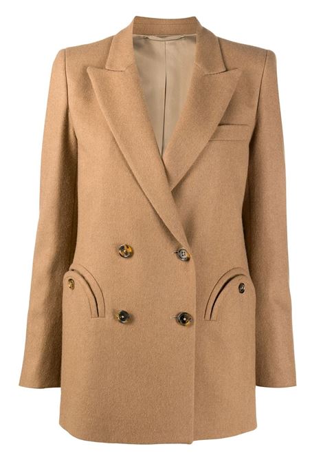 Brown double-breasted blazer - women