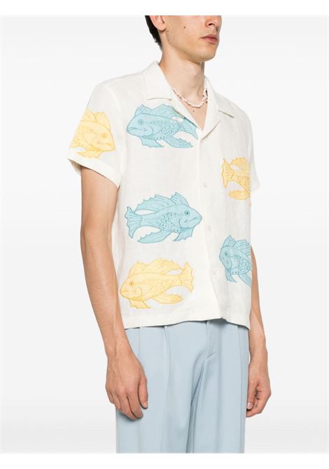 White fish-patch shirt Bode - men BODE | MRS24SH002WHTMLT