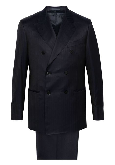 Blue double-breasted suit Caruso - men