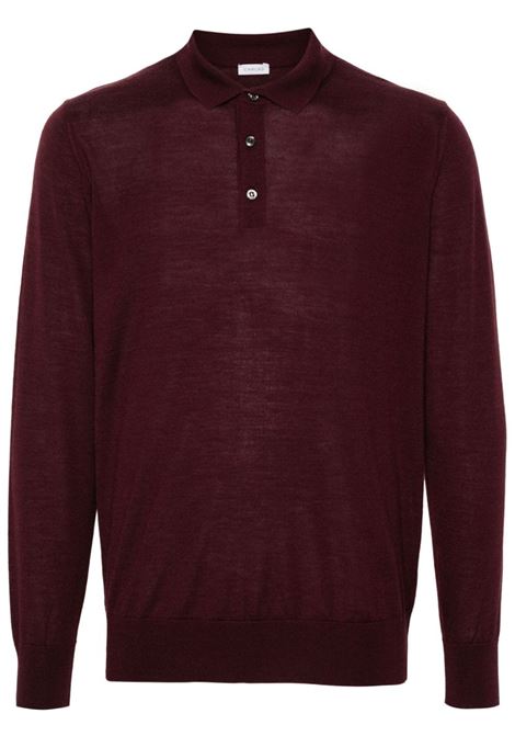 Red long-sleeve fine-knit polo shirt Caruso - men CARUSO | MK50Y7002440340