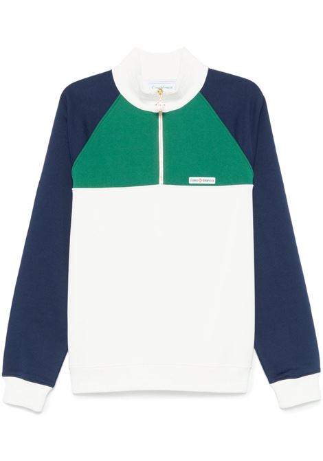 Felpa con design color-block in verde, bianco e blu Casablanca - uomo CASABLANCA | MF24JTP28801GRNNVYWHT