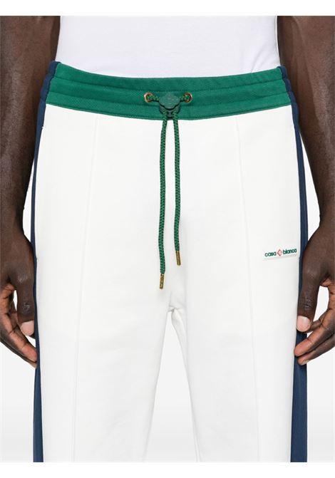 Pantaloni sportivi con design color-block in blu e bianco Casablanca - uomo CASABLANCA | MF24JTR21601GRNNVYWHT