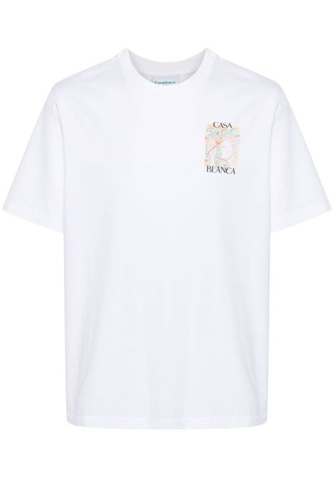White Mushroom Goddess T-shirt Casablanca - men CASABLANCA | MF24JTS00101WHT