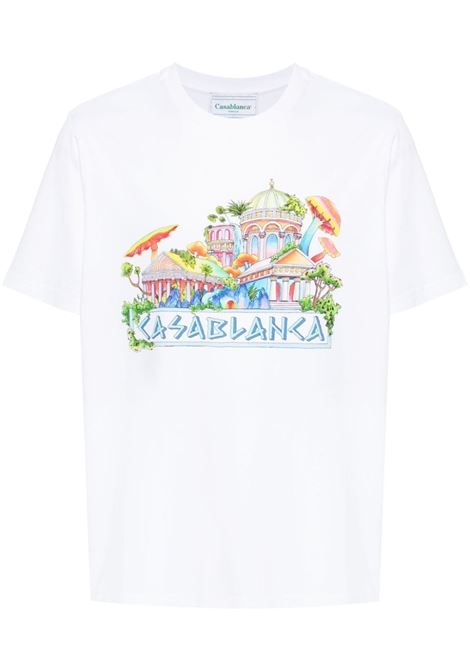 T-shirt The Road To Knowledge in bianco di Casablanca - uomo CASABLANCA | MF24JTS00102WHT