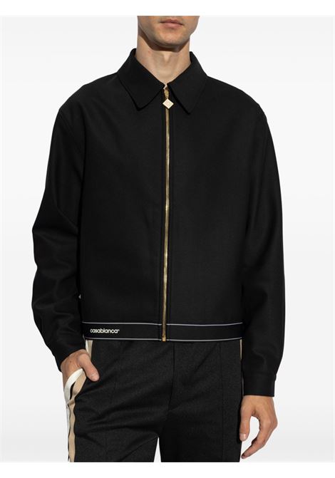 Black logo-print zipped bomber jacket Casablanca - men  CASABLANCA | MPF24JK29901BLK